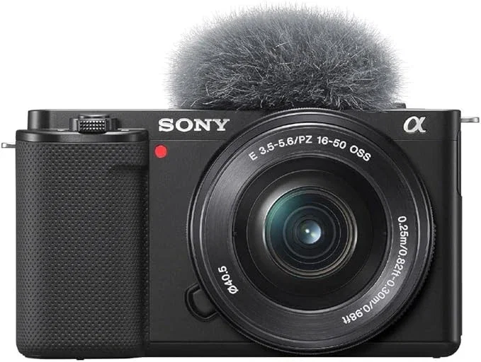 Sony Alpha ZV-E10 | Appareil photo vidéo hybride APS-C Vlog avec optique zoom motorisée 16-50mm f/3.5-5.6 (écran orientable pour le vlogging, vidéo 4K, autofocus en temps réel sur les yeux) Gris