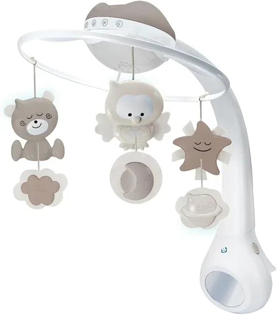 Infantino - Projecteur Musicale 3 en 1 - Convertible - Veilleuse pour bébé - Lumière Douce - Mode Reveil avec Simulation Lumière de Jour - 6 Mélodies Intégrées - 4 Sons de la Nature - Idée Cadeau