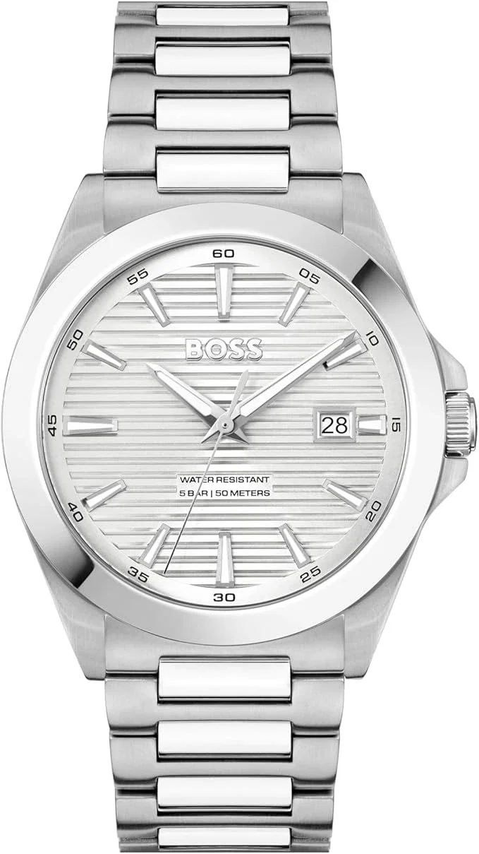 BOSS Montre à Mouvement à Quartz Trois Aiguilles pour Homme Collection Strike avec Bracelet en Acier Inoxydable
