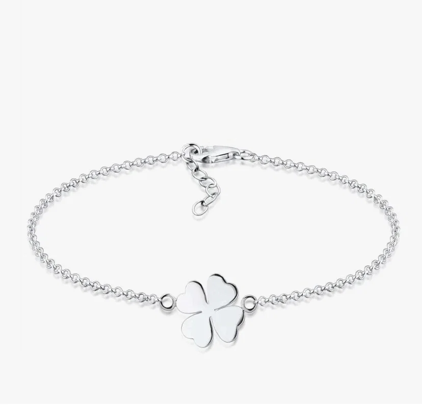 Elli Bracelet Femme Symbole du Trèfle Porte Bonheur en Argent Sterling 925