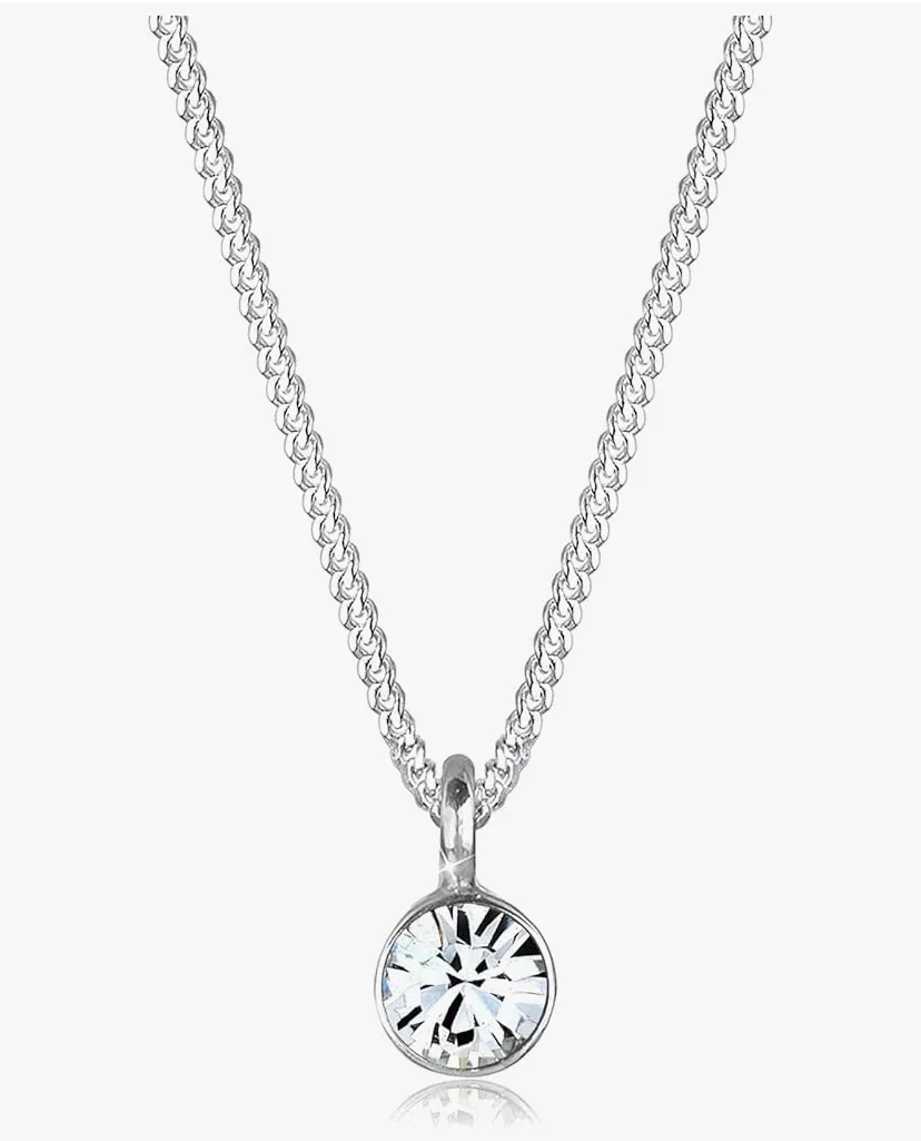Elli Collier Femme Pendentif Solitaire de Base avec Cristaux en Argent Sterling 925