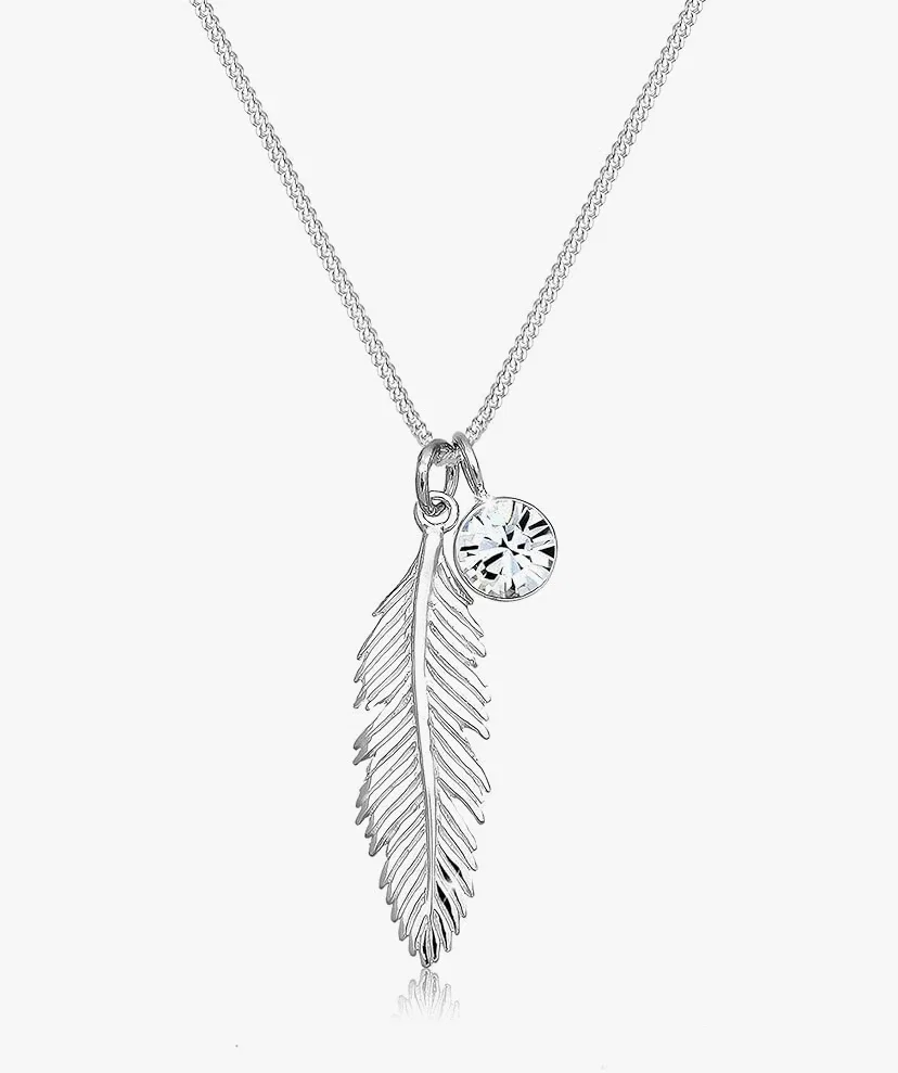 Elli Collier Femme Plume en Argent Sterling 925