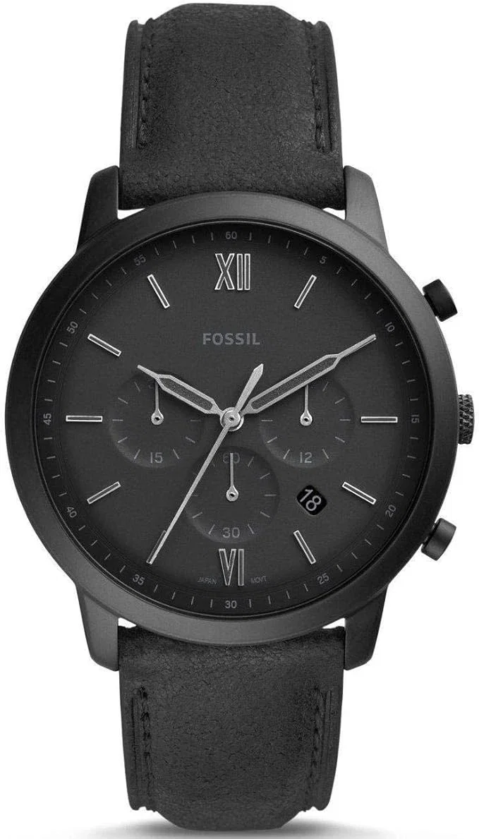 FOSSIL Montre Neutra pour Homme, Mouvement chronographe à Quartz avec Bracelet en Cuir