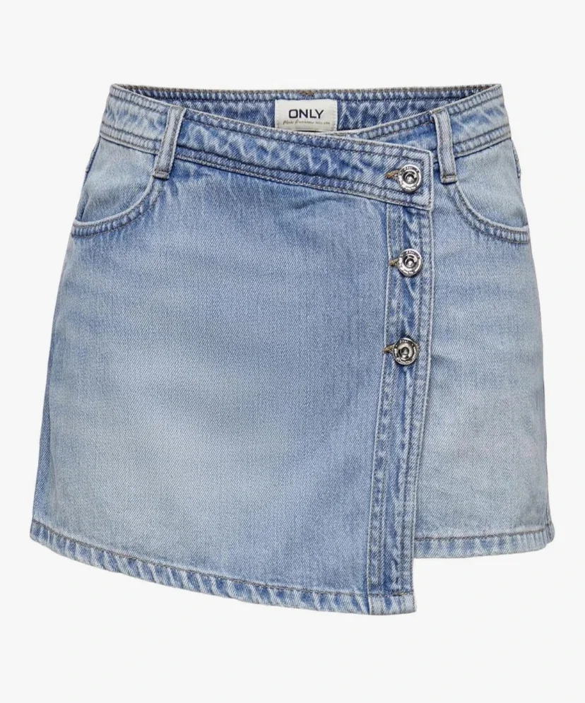 ONLY Onllesly Reg LB DNM Skort Bj Noos Mini Jupe-Short en Denim Femme