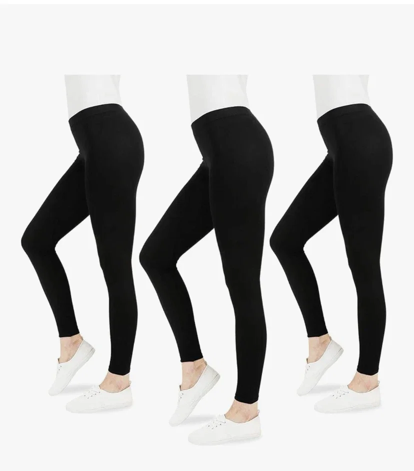 FM London - Lot de 3 Leggins décontractés pour Femmes Leggins élastiques, Coupe ajustée