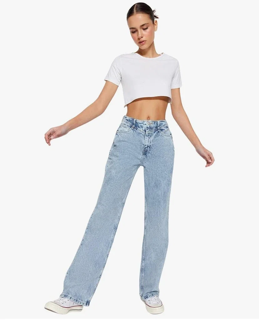 Trendyol Women Young High Waist Wide Leg 90's Wide Leg Jeans