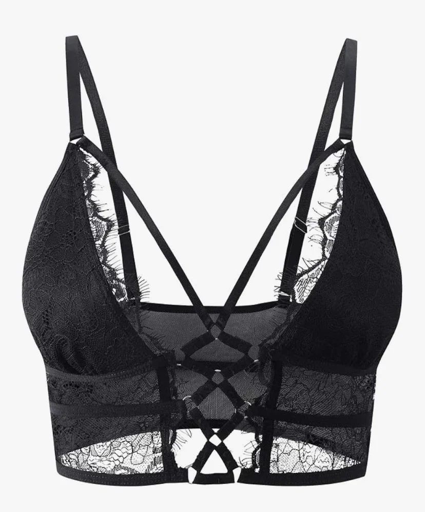 Buitifo Femmes Soutien-Gorge Cross Cils Soutien-Gorge Sexy Top Bralette Buster Underwear