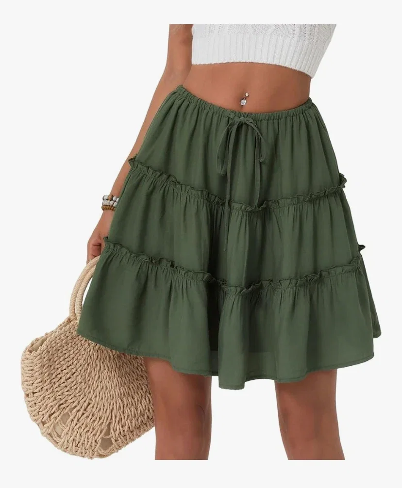 Jupe Short Femme Ete Mini Jupe Plissée Sexy Chic Courte Robe
