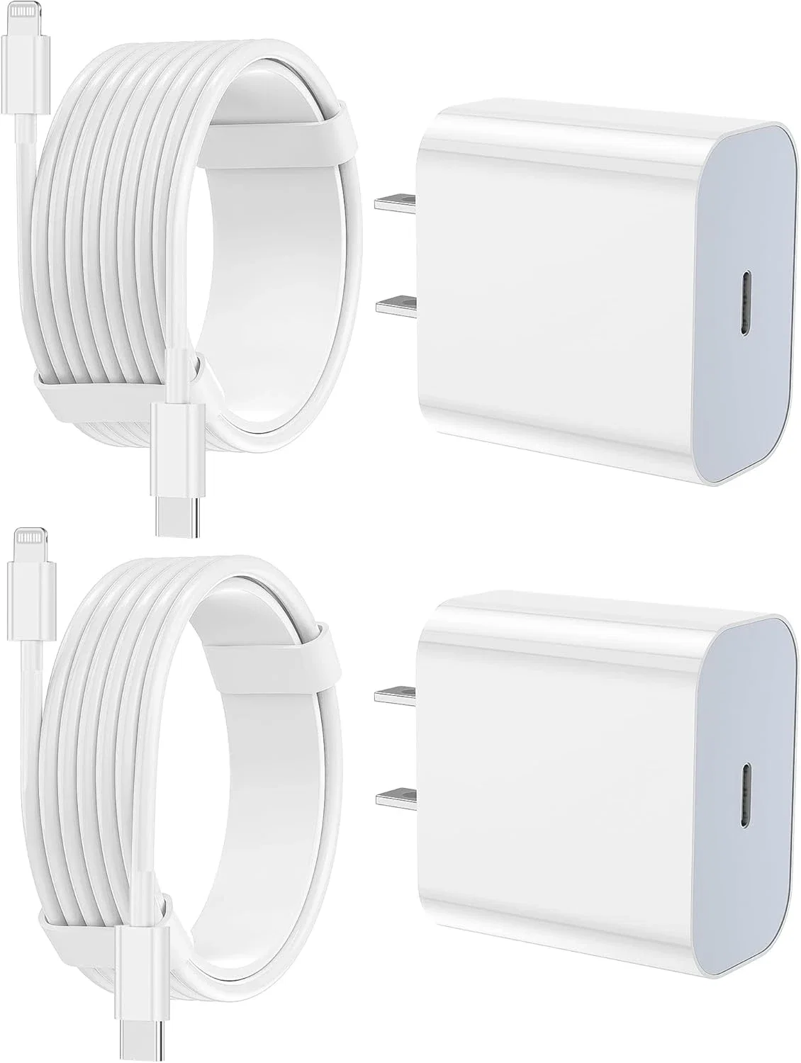 Lot de 2 chargeurs muraux pour iPhone 14/13/12/12 Pro Max/11/Xs Max/XR/X, AirPods Pro [Certifié Apple MFi]