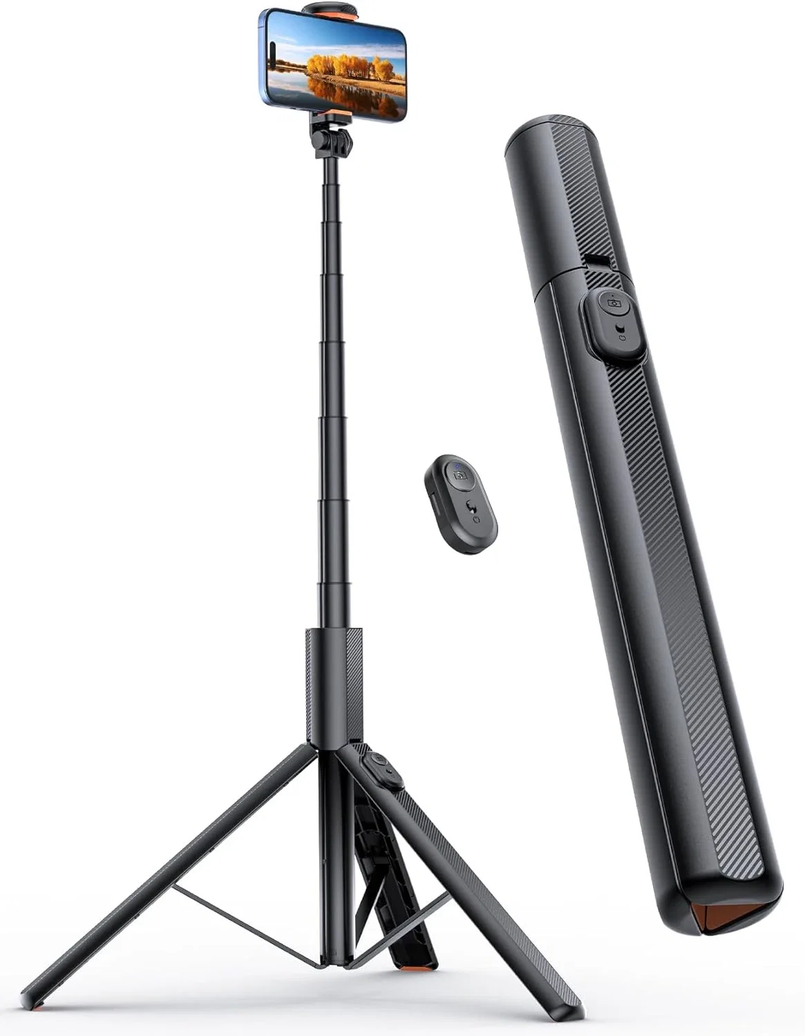 ANXRE NT79 Trépied extensible pour téléphone portable et appareil photo 180,3 cm avec télécommande pour enregistrement vidéo, trépied de téléphone compatible avec téléphone et caméra GoPro