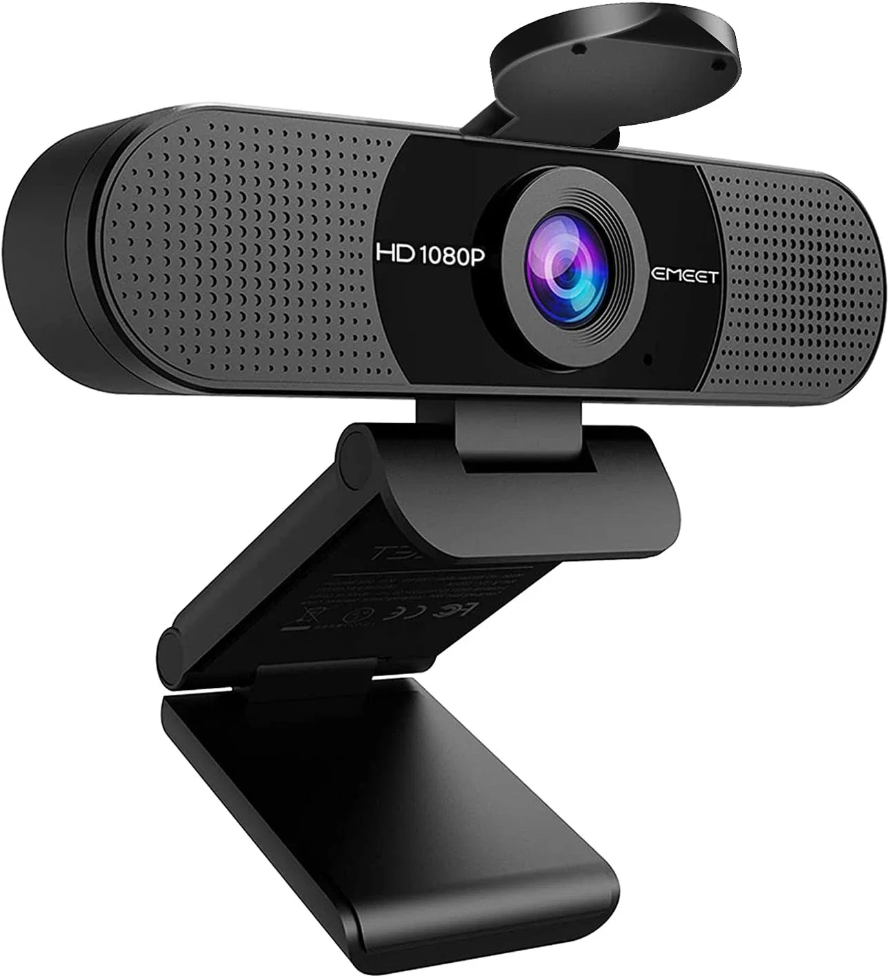 EMEET Webcam 1080p C960 avec 2 micros, cache de confidentialité pour diffusion en continu, vue caméra 90° – USB, prête à l’emploi pour appels/conférence, zoom/Skype/YouTube, PC/ordinateur de bureau
