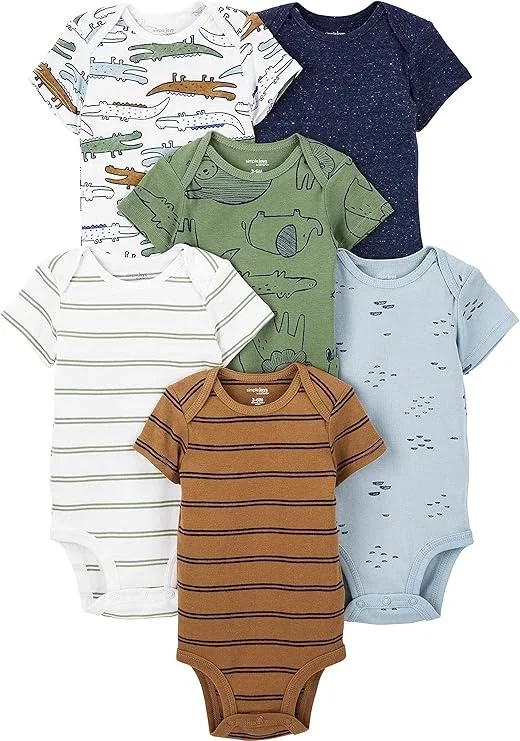 Simple Joys by Carter's Lot de 6 bodies à manches courtes pour bébé garçon