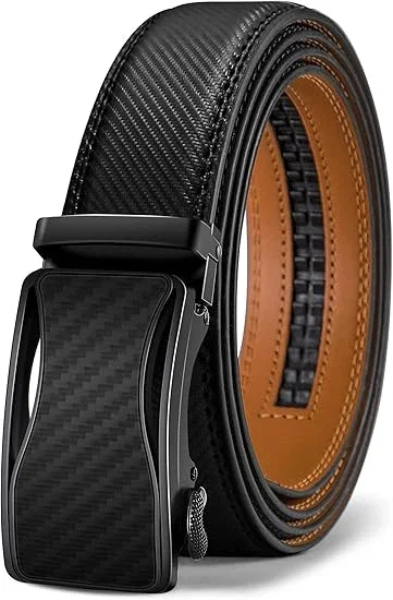 BULLIANT Ceinture à cliquet réglable en cuir pour homme - Taille réglable - 4,5 cm