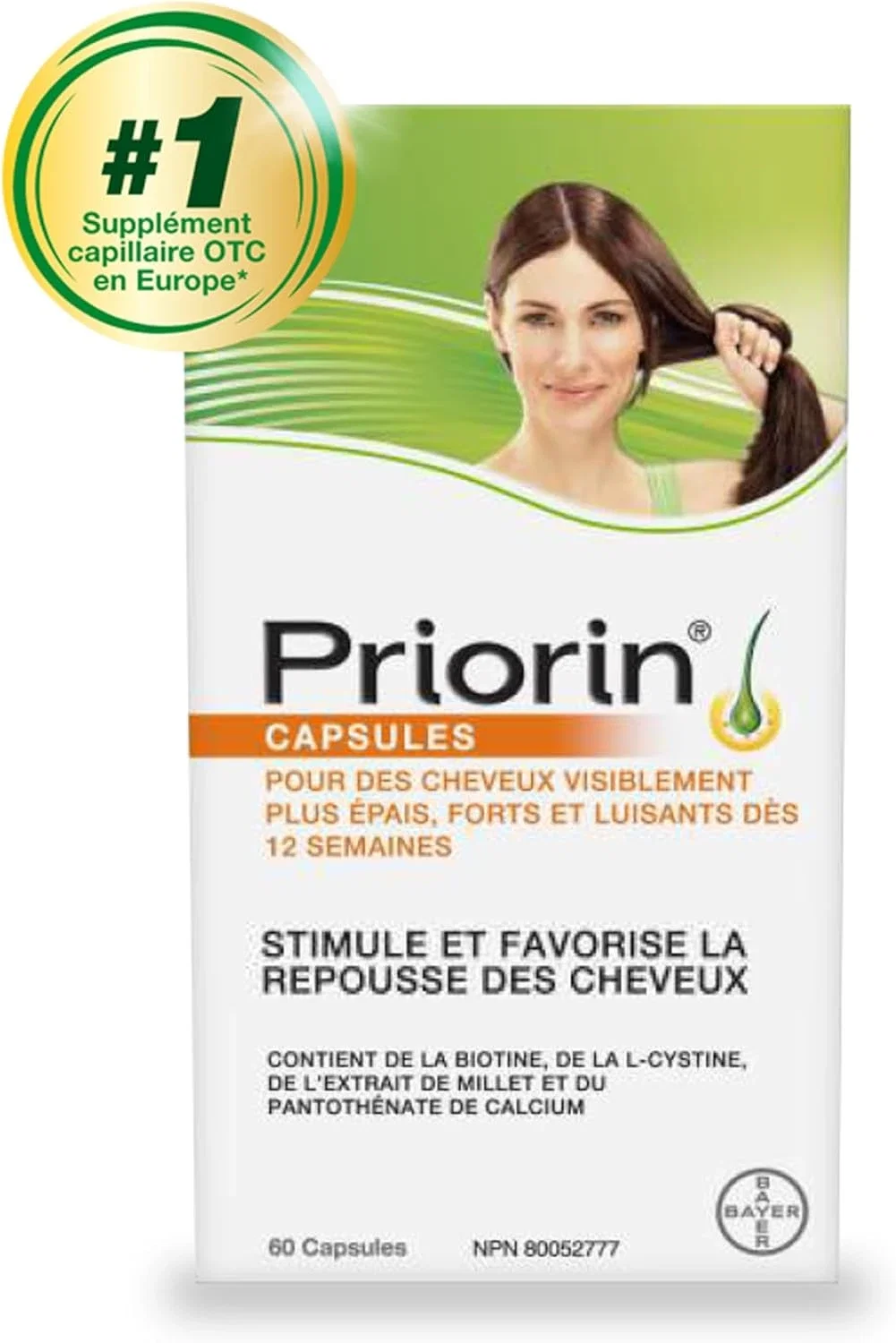 Priorin Vitamines pour la croissance des cheveux avec biotine – Vitamines pour stimuler la croissance des cheveux pour homme et femme, diminution de la perte de cheveux après le lavage, contient de la