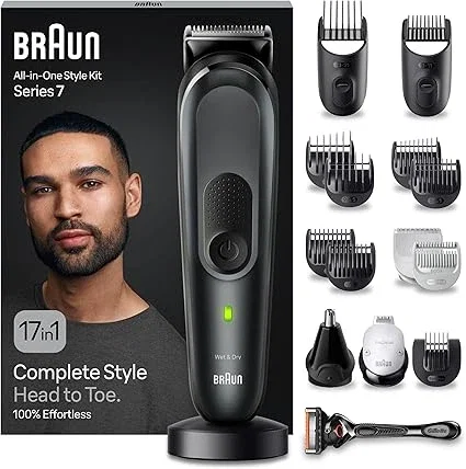 Braun Tondeuse Tout-En-Un Series 7 MGK7491, 17-en-1 Kit Pour Barbe, Cheveux, Corps & Bien Plus