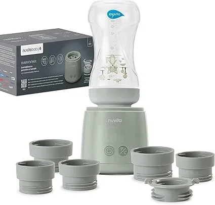 Nuvita 1163 Warm’n’Mix Chauffe-biberon Portable à batterie avec Fonction de Chauffage et de Mélange
